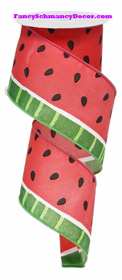 2.5" X 10 yd Bold Watermelon Wired Ribbon