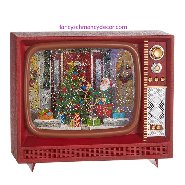 10" Santa Decorating Tree Musical Lighted Water TV by RAZ Imports