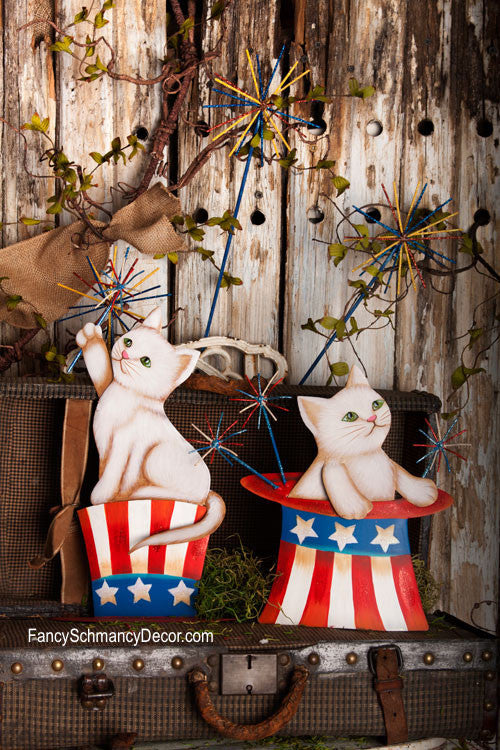 Sparkler Kitties Large Stakes by The Round Top Collection A7043 - FancySchmancyDecor