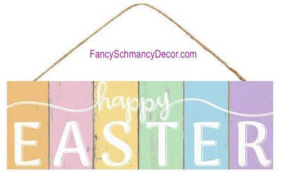 15" L X 5" H Happy Easter Colored Sign
