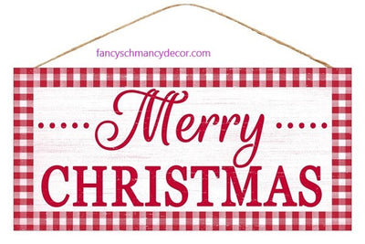 Red Gingham Merry Christmas Sign by Craig Bachman Imports