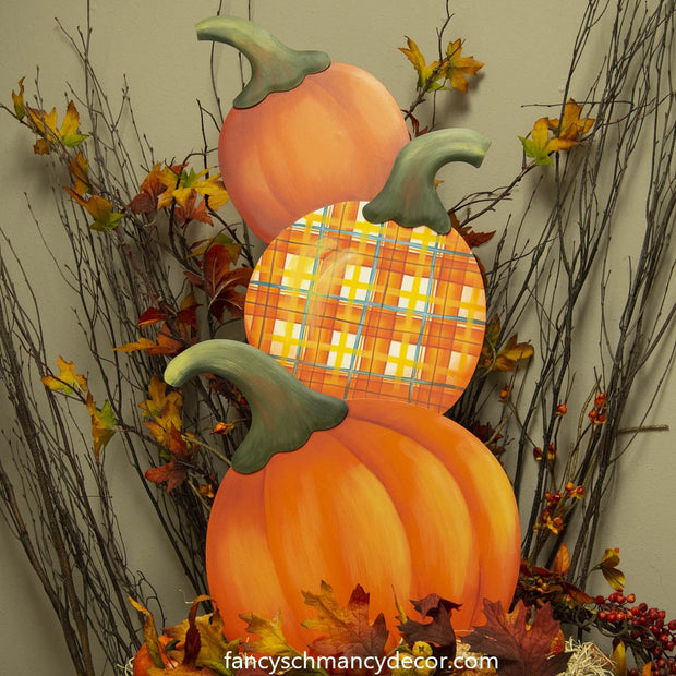 Plaid Pumpkin Topiary by The Round Top Collection F20054