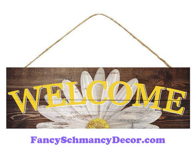 15" L X 5" H Welcome Daisy Sign