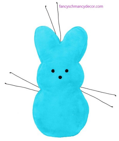 14.75"H Turquoise Blue Fabric Bunny