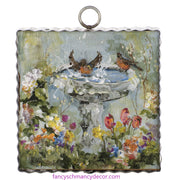 Mini Bird Bath Time Print by The Round Top Collection