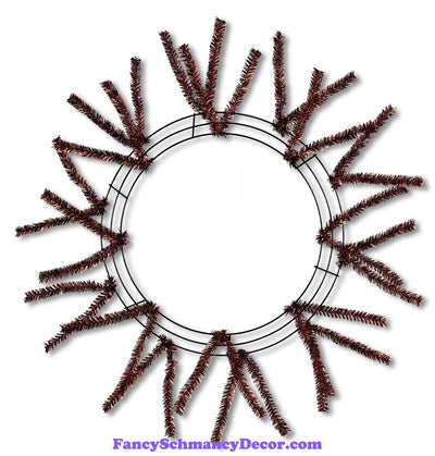 15"Wire, 25"Oad-Pencil Metallic Chocolate Work Wreath
