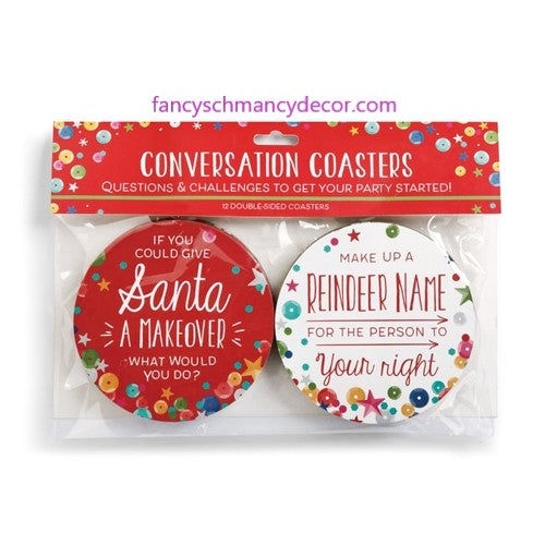 Christmas Conversation Coasters - Set of 12