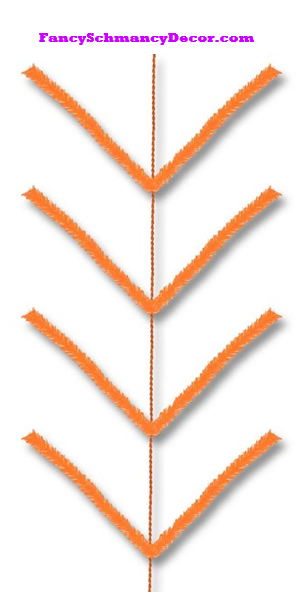9' Pencil Orange Garland Work Form