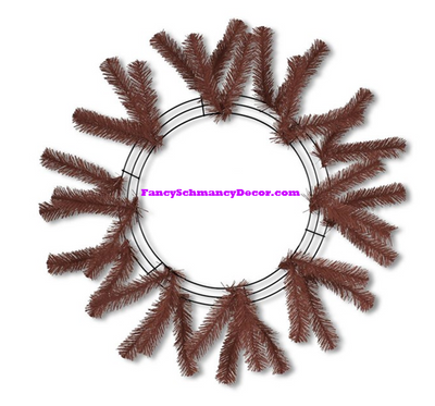 15" Wire, 25" Oad-Chocolate Work Wreath
