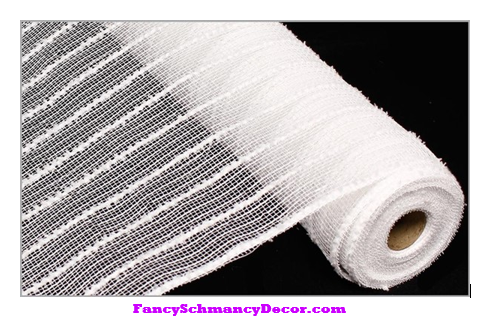 21" X 10 yd White Metallic Snowdrift Mesh