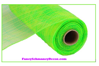 21" X 10 yd Multi Lime Green/GreenStripe Mesh
