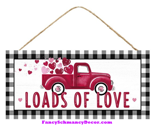 12.5"L X 6"H Loads Of Love W/Truck Sign