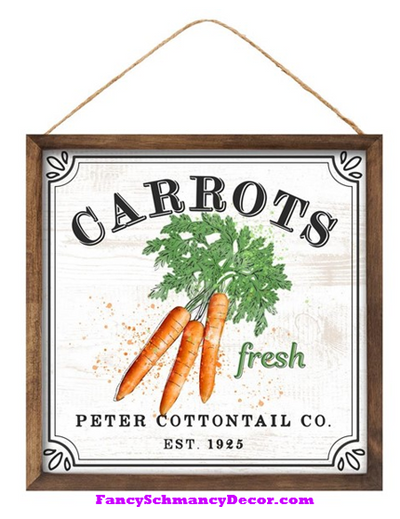 10"Sq Fresh Carrot/Peter Cottontail Sign