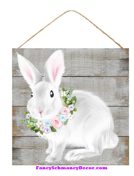 10"Sq Bunny/Floral Sign