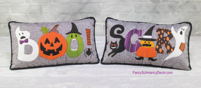 Halloween Pillow "BOO" or "SCARY"
