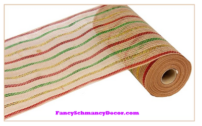 10.5" X 10 yd Poly/Jute/Laser Metallic Mesh