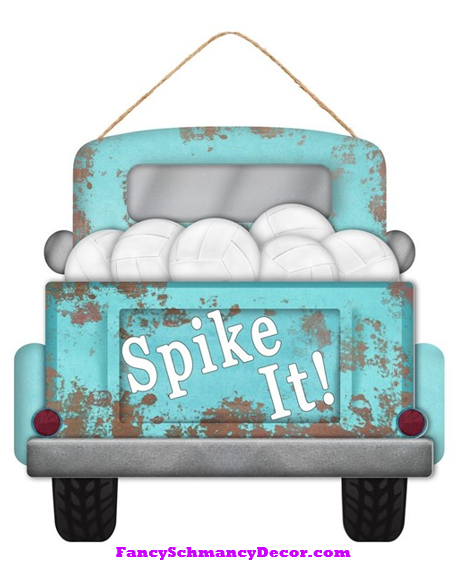 12"L X 11.5"H Spike It Volleyball Truck Sign