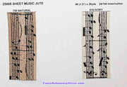 1.5" x 20 yds Sheet Music Jute Wired Ribbon