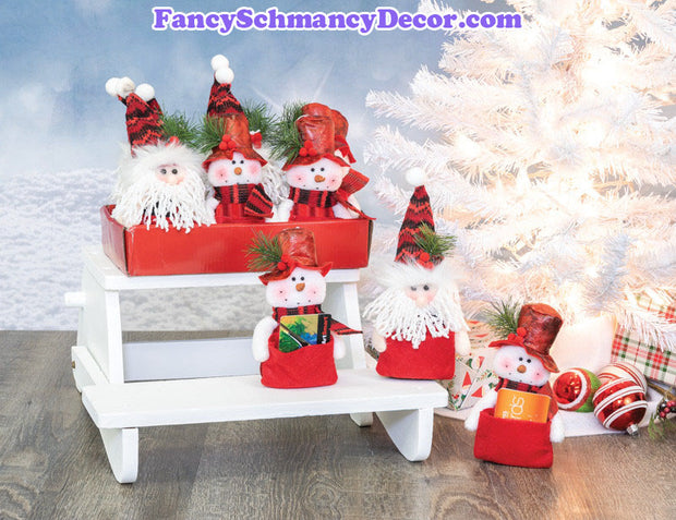 Winter Red Santa/Snowman Gift Card Holder Ornament 2 Asst.