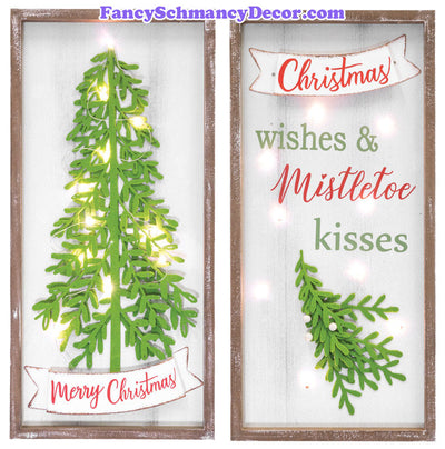 Mistletoe Christmas Wishes Light-Up Hanger 2 Asst.