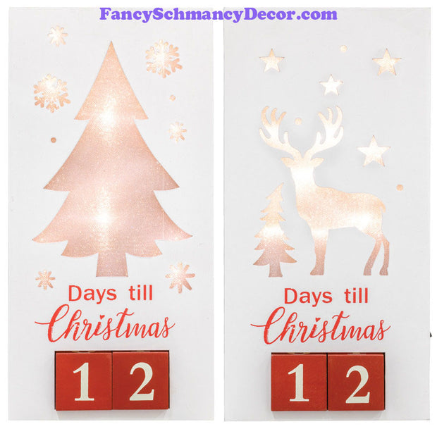 Reindeer Christmas Countdown Light-Up Hanger 2 Asst.