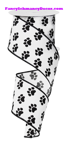 2.5" X 10 yd Paw Print Wired Ribbon