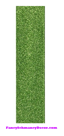 1.5" X 10 yd Apple Green Vintage Glitter Wired Ribbon