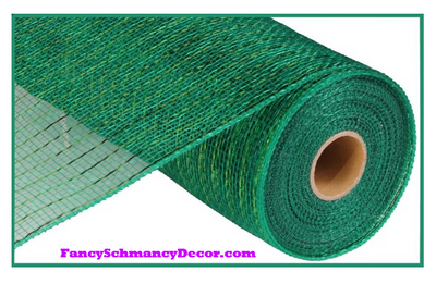 10" X 10 yd Metallic Emerald W/Emerald Foil Mesh