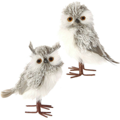 OWL WHITE/GREY 5.5" RAZ Imports - FancySchmancyDecor