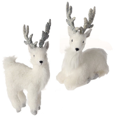 Deer Orn 9" White RAZ Imports - FancySchmancyDecor