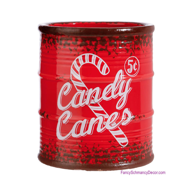 5" "Candy Cane" Bucket by Raz Imports