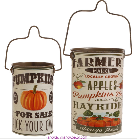Farmers Market Buckets Ivory by Raz Imports