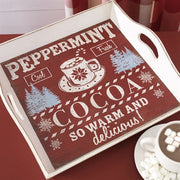 Winter Holidays Peppermint Cocoa Tray by Raz Imports