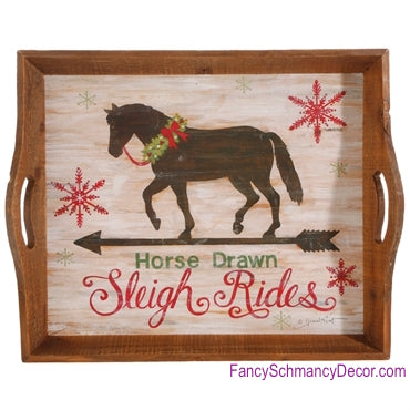 Horse Sleigh Ride Tray by Raz Imports