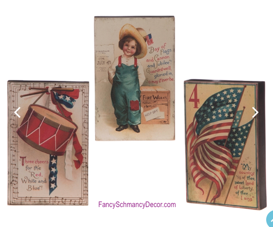 Patriotic Block Sign by RAZ Imports