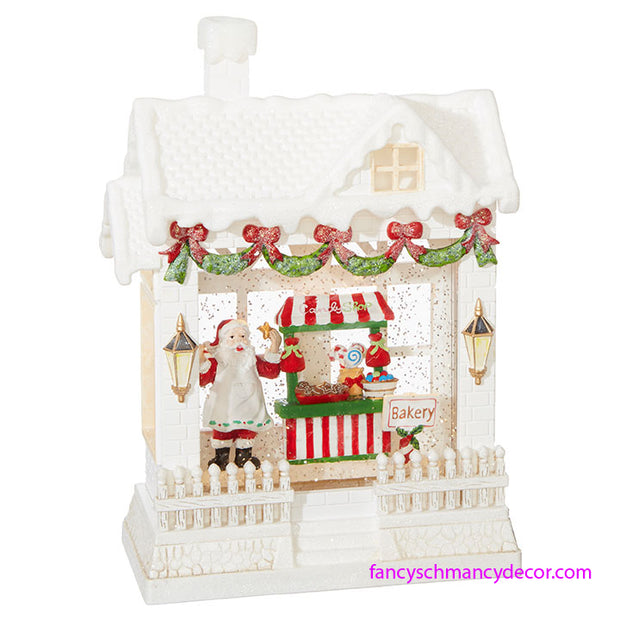 10 " Baking Santa Lighted Water House by RAZ Imports