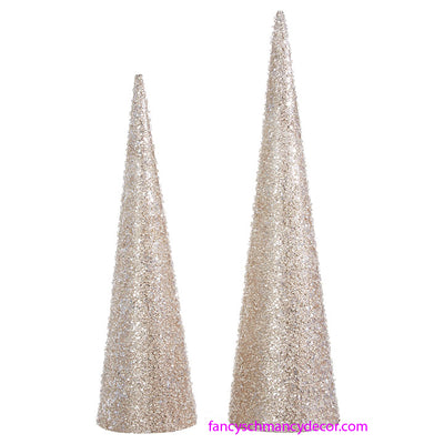 Set of 2 Iced Cone Trees by RAZ Imports