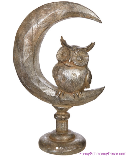 11.5" Owl on Moon by Raz Imports