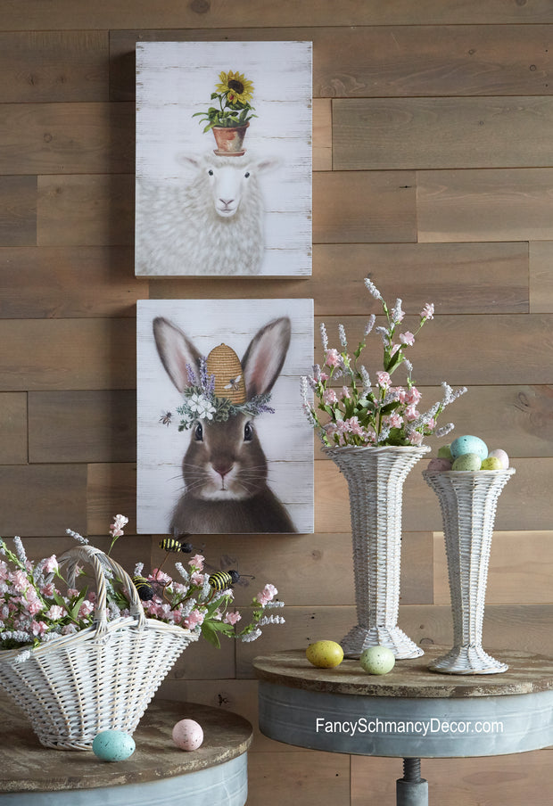 16" Bunny or Sheep Wall Art by Raz Imports