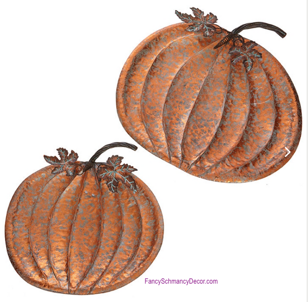 16" Pumpkin Tray by Raz Imports