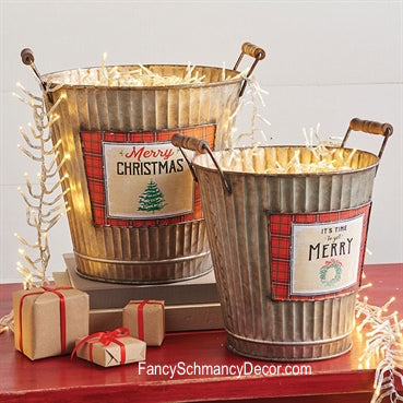 Christmas Bucket by Raz Imports