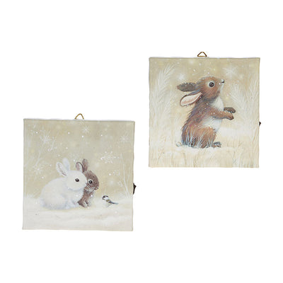Bunny Lighted Print Ornament by RAZ Imports