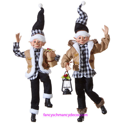 Christmas in the Country Set of 2 16" Posable Elves by RAZ Imports