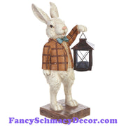 13" Rabbit with Lantern by RAZ Imports