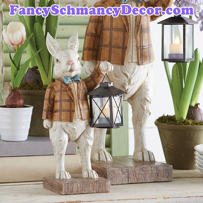 13" Rabbit with Lantern by RAZ Imports