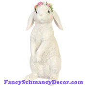 12" Bunny with Flowers on Head by RAZ Imports