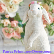 12" Bunny with Flowers on Head by RAZ Imports