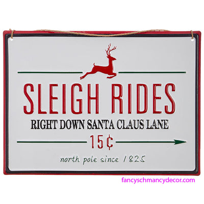 14" Sleigh Rides Sign by RAZ Imports