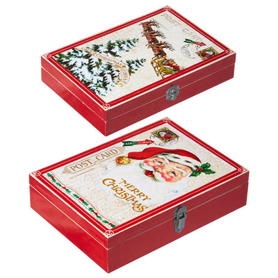 Set of 2 Santa Boxes by RAZ Imports