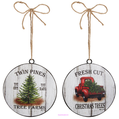 6" Set of 2 Tree Ornaments by RAZ Imports